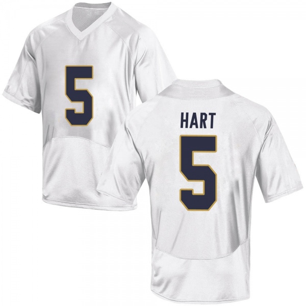 Cam Hart Notre Dame Fighting Irish NCAA Men's #5 White Game College Stitched Football Jersey ZHJ2155DQ